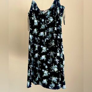 Black and blue flower dress